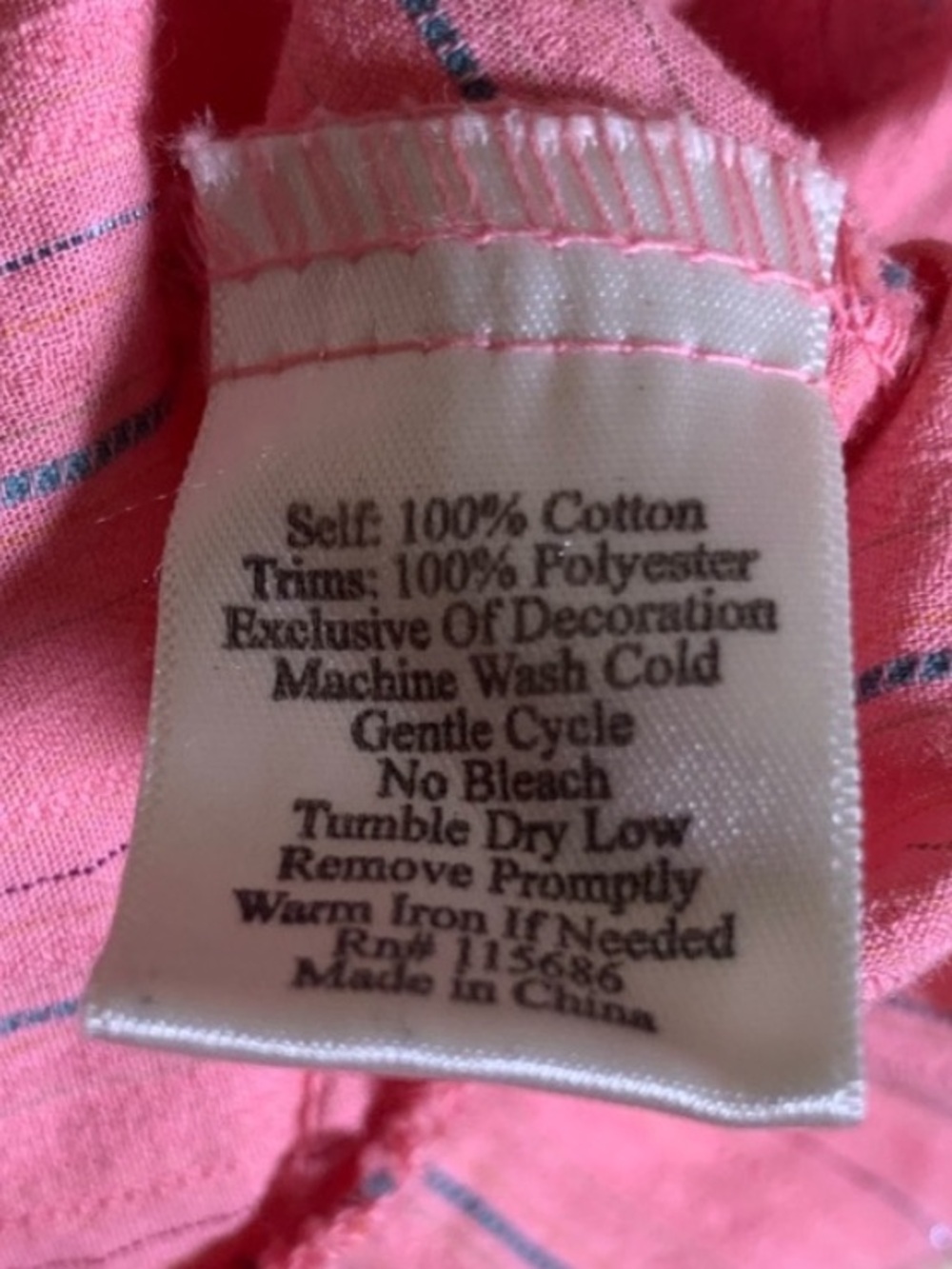 NWOT Embroidered Pink Short-Sleeve Button-Down Shirt, Size M - Picture 4 of 4